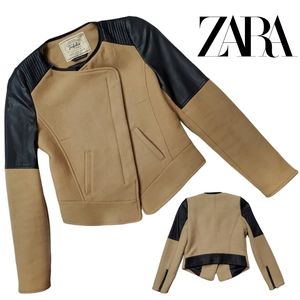 𝗭𝗔𝗥𝗔 𝘁𝗿𝗮𝗳𝗮𝗹𝘂𝗰 Wool Moto Jacket